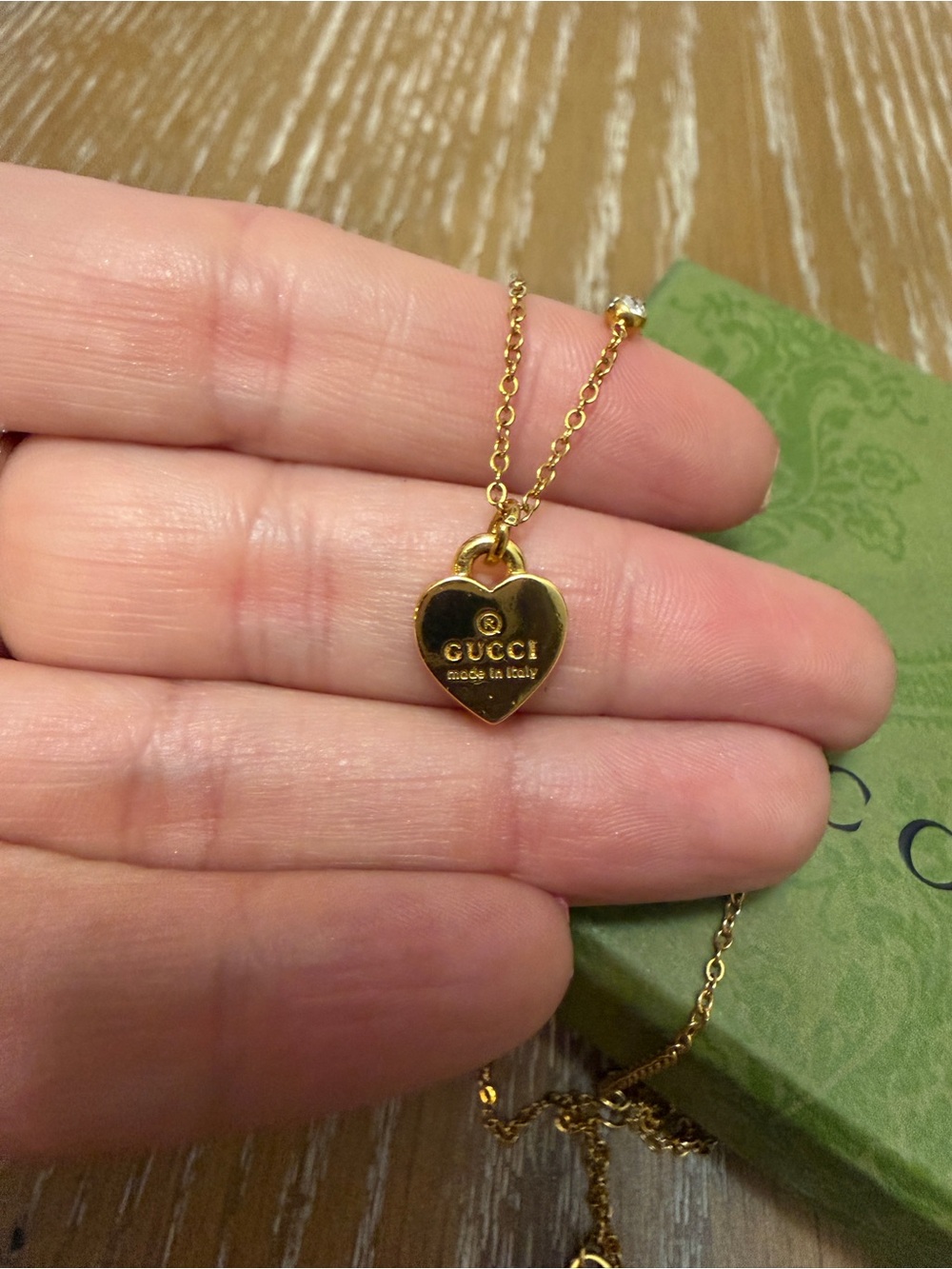 Gucci Gold Heart Pendant Necklace